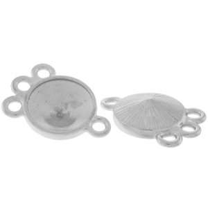   TierraCast® Pewter Bright Rhodium Rivoli Holder Links