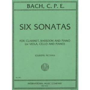 Bach, CPE   6 Sonatas for Viola, Cello and Piano   Arranged by 