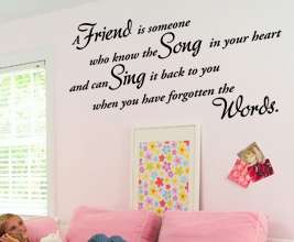 Vinyl Wall Sticker Art Decor Quote Friendship Decal Friend Song Heart 