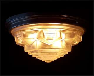 HUGE 1930s ART DECO SKYSCRAPER Ceiling Lamp Plafonnier France  