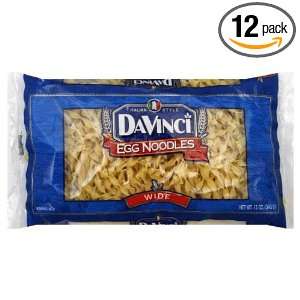 DaVinci Egg Noodles Wide, 12 ounces (Pack of12)  Grocery 