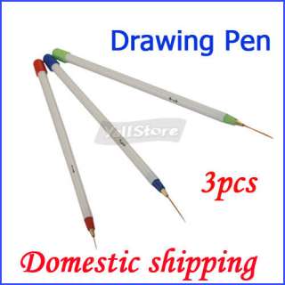 Pcs Nail Art Acrylic Tips Liner Drawing Brush Pen Striping Set 