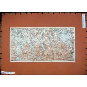 1927 Colour Map Dolomites Tyrol Bad Tolz Rosenheim 