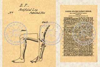 PROSTHETIC LEG   Artificial Foot US Patent #481  