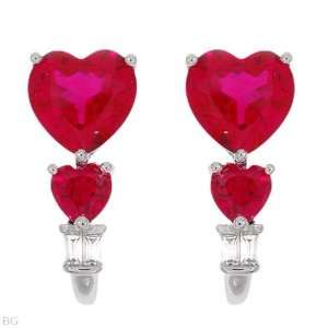  White Gold 3.7 CTW Ruby and 0.15 CTW Sapphire Heart Ladies 