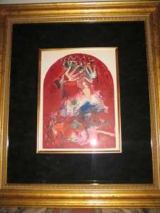 CERTIFIED FRAMED MARC CHAGALL ORIGINAL 1962 LITHOGRAPH IN COLORS JUDAH 