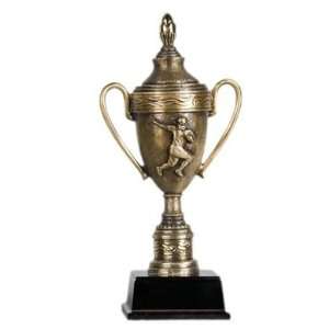 Football Brass Finish Trophy Cup, 12 inches H (M)