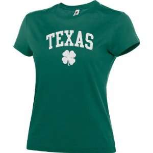  Texas Longhorns Womens Texas Shamrock T Shirt Sports 