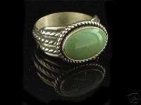  .925 Sterling Silver Green Turquoise Ring Size 7  