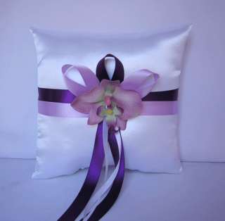 Orchids Purple Lavender Flower Girl Basket Ring Pillow  