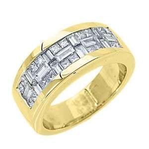  59 Carats Princess & Baguette Invisible Diamond Wedding Band Jewelry