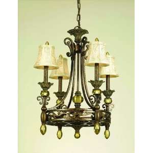  AF Lighting 7508 4H Aged Antique Gold with Amber Accents 