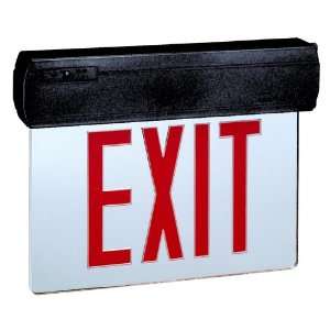   Lit Surface Mount Exit Sign, Black with Red Letters