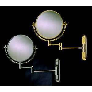   Wall Mounted Swing Arm Rotating Mirror Polished Brass Plated Steel