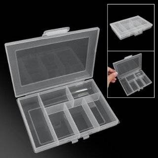 Clear Plastic 6 Compartments Fishing Hook Lure Tackle Box Case