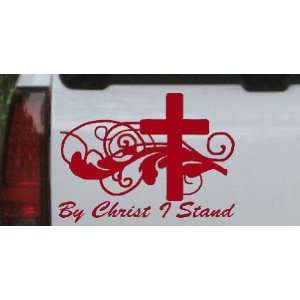      By Christ I Stand Christian Car Window Wall Laptop Decal Sticker