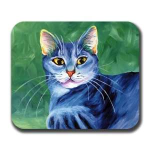  Colorful Tabby Cat Art Mouse Pad 