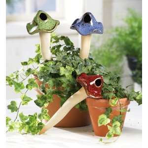  Set Of 3 Mushroom Watering Plant Stakes By Collections Etc 