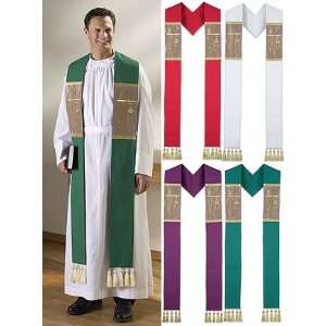  Green Alpha Omega Clergy Stole with Tassels Everything 