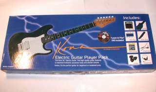 Kona Electric Guitar Package, 36, Amp, Gig Bag Strap Cable DVD, Youth 
