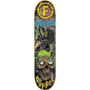 Foundation Duffel Skull Poppin Skateboard Deck   8.25 