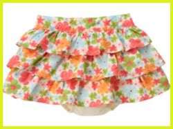 Tiered ruffled skirt/skort features an allover floral pattern, an 