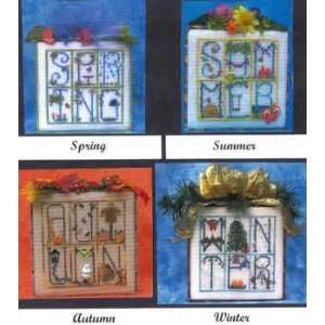  Four Season Boxes (cross stitch) Arts, Crafts & Sewing