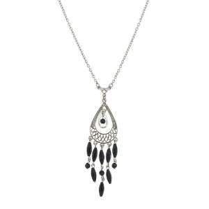  Tribal Inspired Black Chandelier Pendant Necklace Jewelry