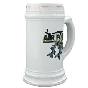 Stein (Glass Drink Mug Cup) US Air Force with Planes and Fighter Jets 