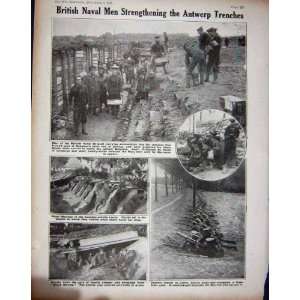  1914 WW1 British Soldiers Antwerp Trenches Black Marias 