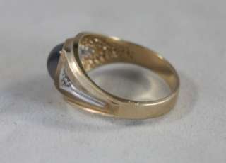Exquisite Cats Eye Diamonds 10k Gold Designer Ring  
