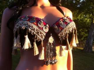 Kuchi Tribal Gypsy Fusion Old Antique Coin Belly Dance Bra C Cup 