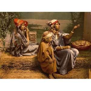 Vintage Travel Poster   Bedouin beggars and children Tunis Tunisia 24 