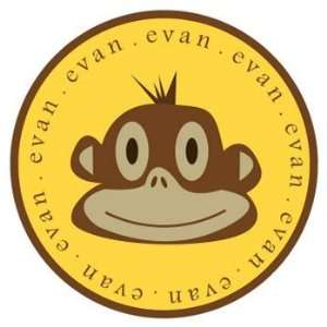  Boys Monkey Personalized Melamine Plate