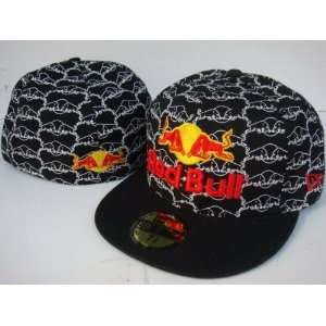  Red Bull All Over Logo Hat New Era 59fifty Fitted Cap 
