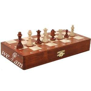  Magnetic Wooden Inlaid Travel Chess Set Toys & Games
