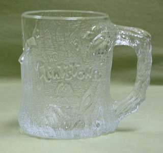 1993 McDonalds The Flintstones Tree Stump Glass Mug  
