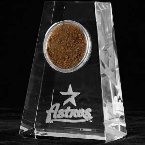   Astros Tapered Crystal Game Used Dirt Paperweight
