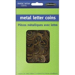  Metal Letter Coins 60/Pkg Oxidized Copper Color (20501 