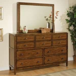  Storehouse Dresser and Mirror Set in Spiced Pecan