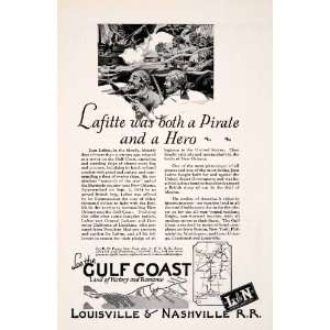  Nashville Railroad Lafitte Pirate Hero Ship Train   Original Print Ad
