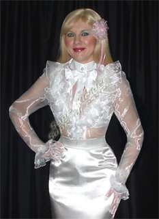  made blouse made of high gloss satin or pvc, depending on the design 