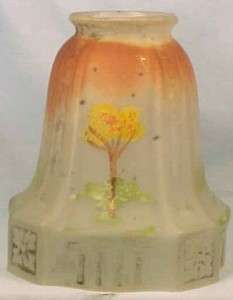 Art Deco AUTUMN TREES PAINTED GLASS LAMP SHADE Beauty  