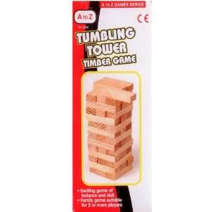    Miniature wooden stacking tower game   42 pieces Toys & Games