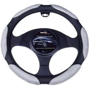   Grey/Black Small Ergo Supreme Leather Steering Wheel Cover Automotive