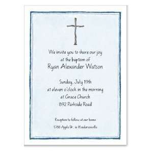  Blue Cross Baptism and Christening Announcement Baby