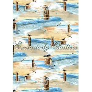  EQ60323 2 Beach Scene Fabric by Exclusively Quilters Arts 