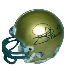  Joe Theismann Signed Mini Helmet   Notre Dame Fighting 