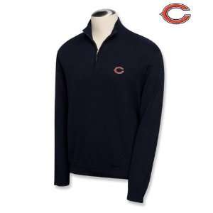 Chicago Bears Navy Cutter & Buck Legend Supima Cotton Half Zip Sweater 