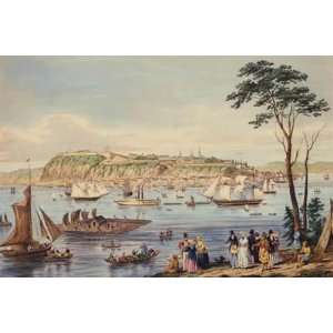  12X16 inch B. Beaufoy Canvas Art Repro View of Quebec 
